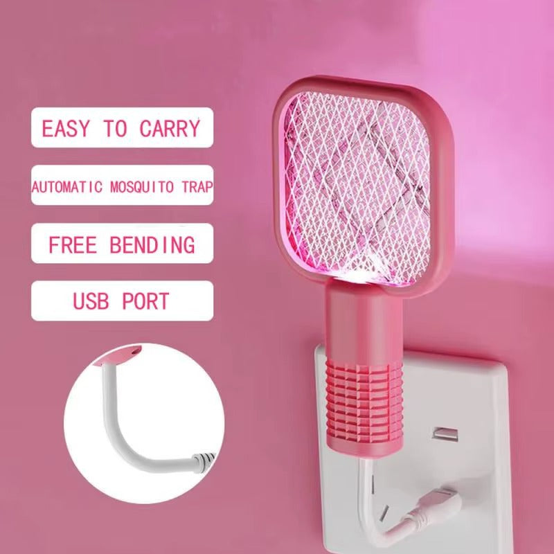 2-in-1 Mini Rechargeable Mosquito Killing Racket & UV Trap Lamp "Ab Macharon Ki Chutti!" 🦟🚫