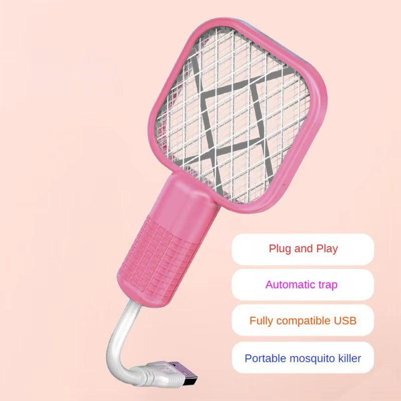 2-in-1 Mini Rechargeable Mosquito Killing Racket & UV Trap Lamp "Ab Macharon Ki Chutti!" 🦟🚫